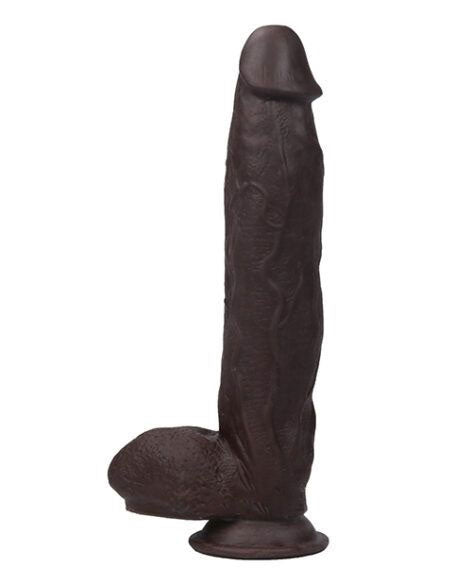 Real Skin 12 Dual Layer Dildo - Dark Brown