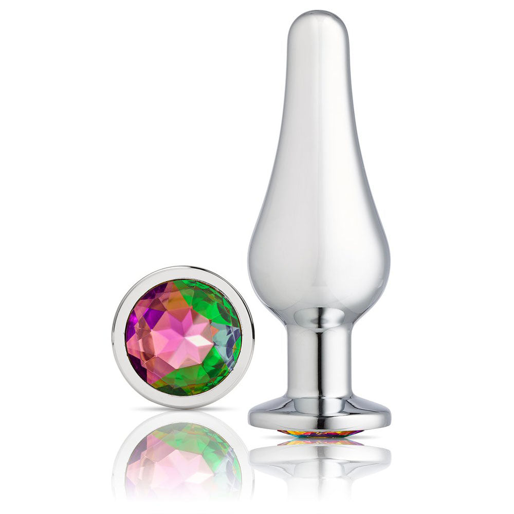 Cloud 9 Novelties Gems Silver Chrome Tall Plug - Small