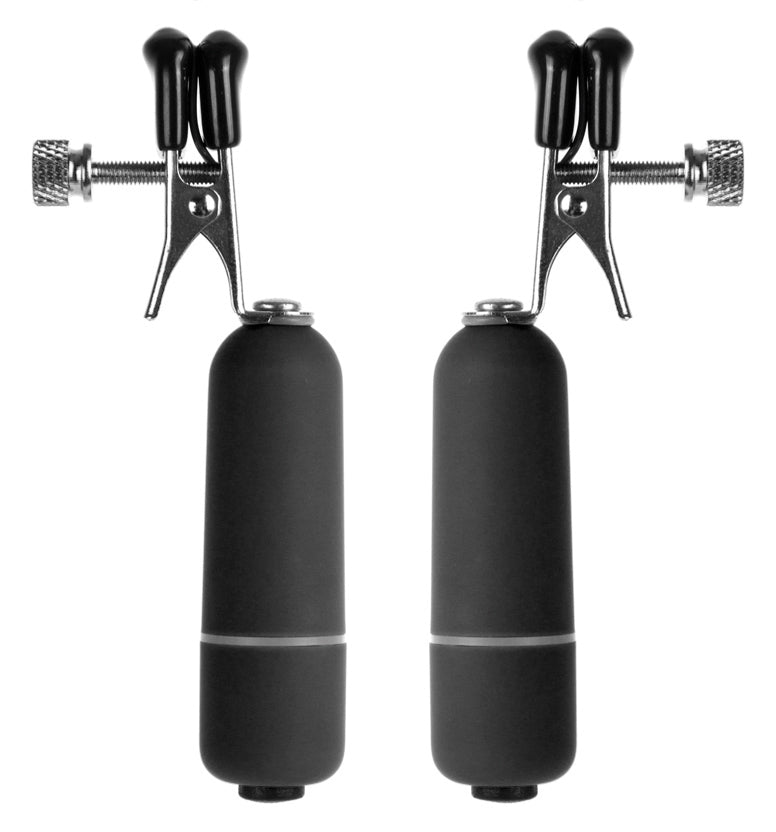 Vibrating Nipple Clamps - Black