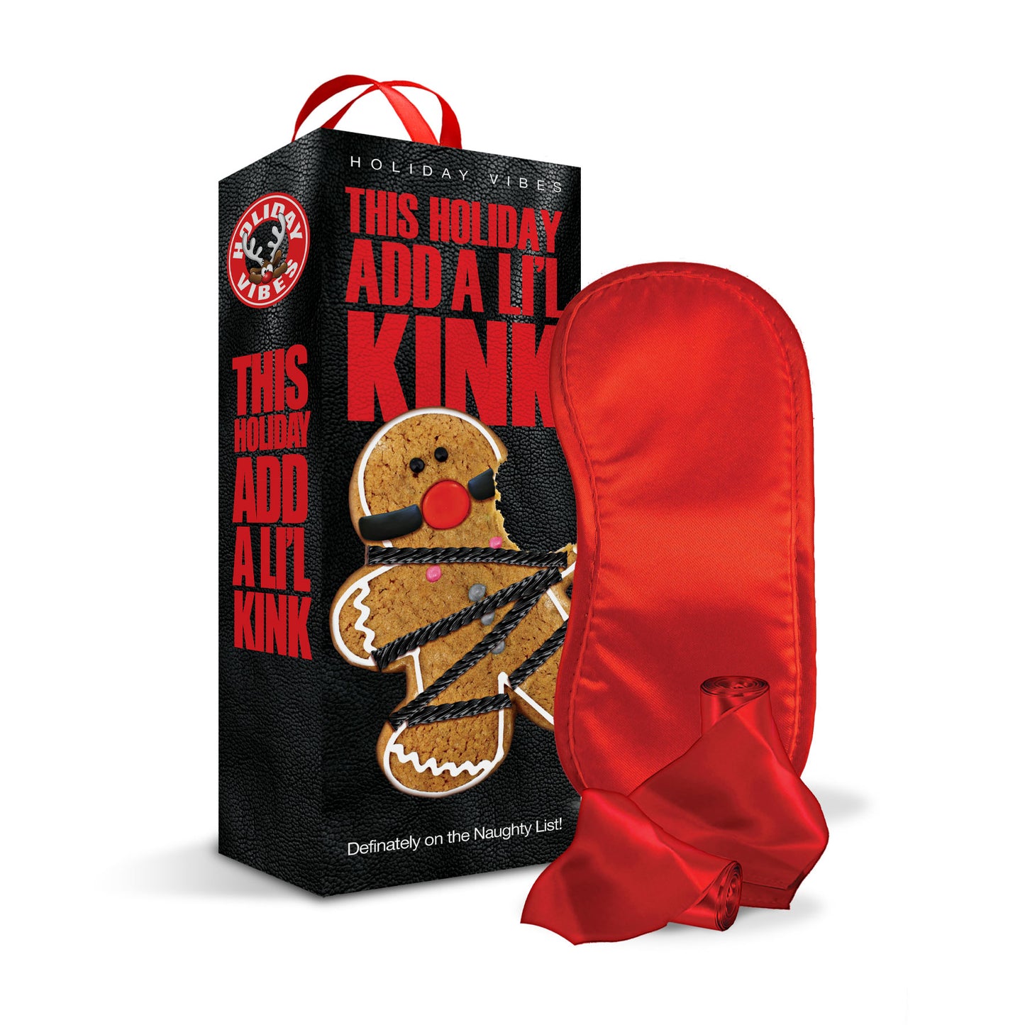 Holiday Vibes Naughty List Gift Add a Lil Kink - Blindfold, Wrist and Ankle Sashes