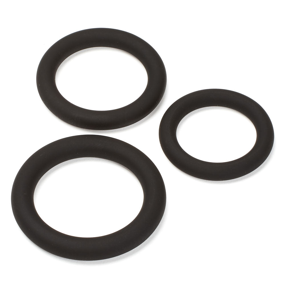 Pro Sensual Silicone Cock Ring 3 Pack - Black