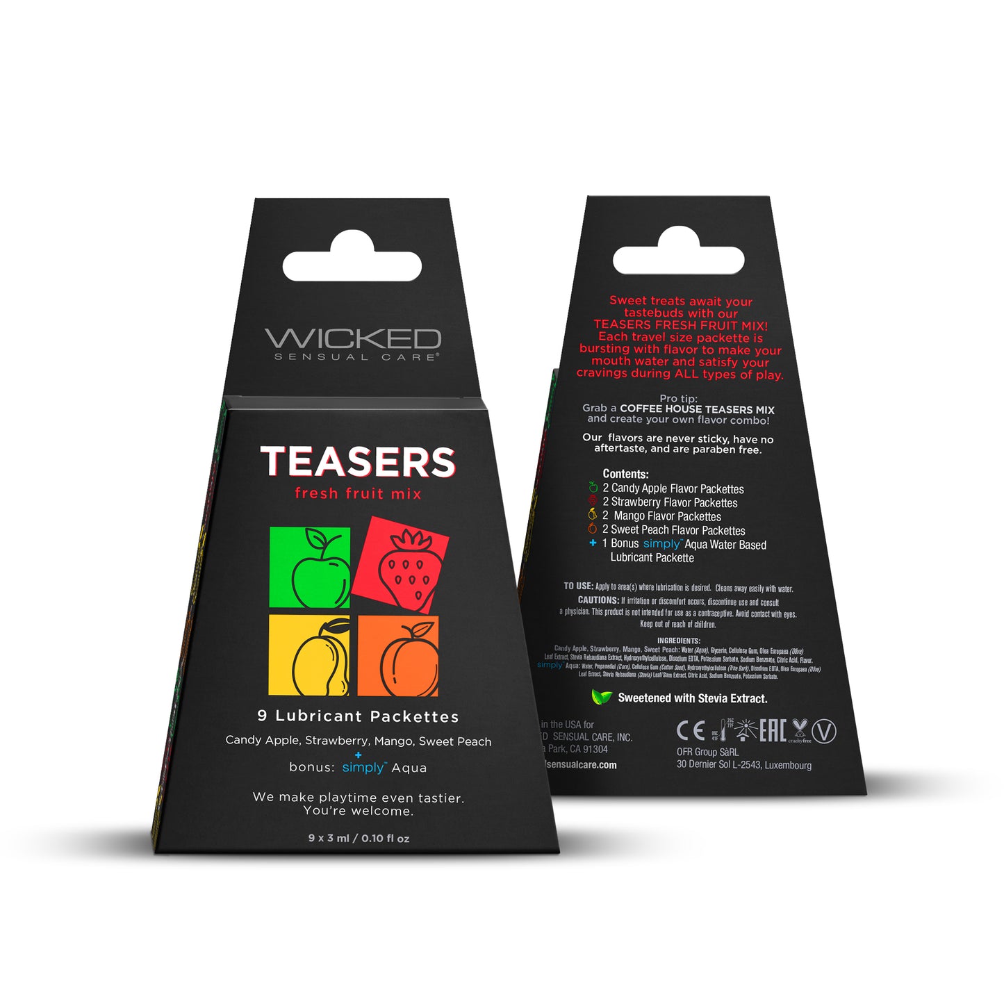 Teasers Fresh Fruit Mix - 9 Lubricant Packettes - 2 Each