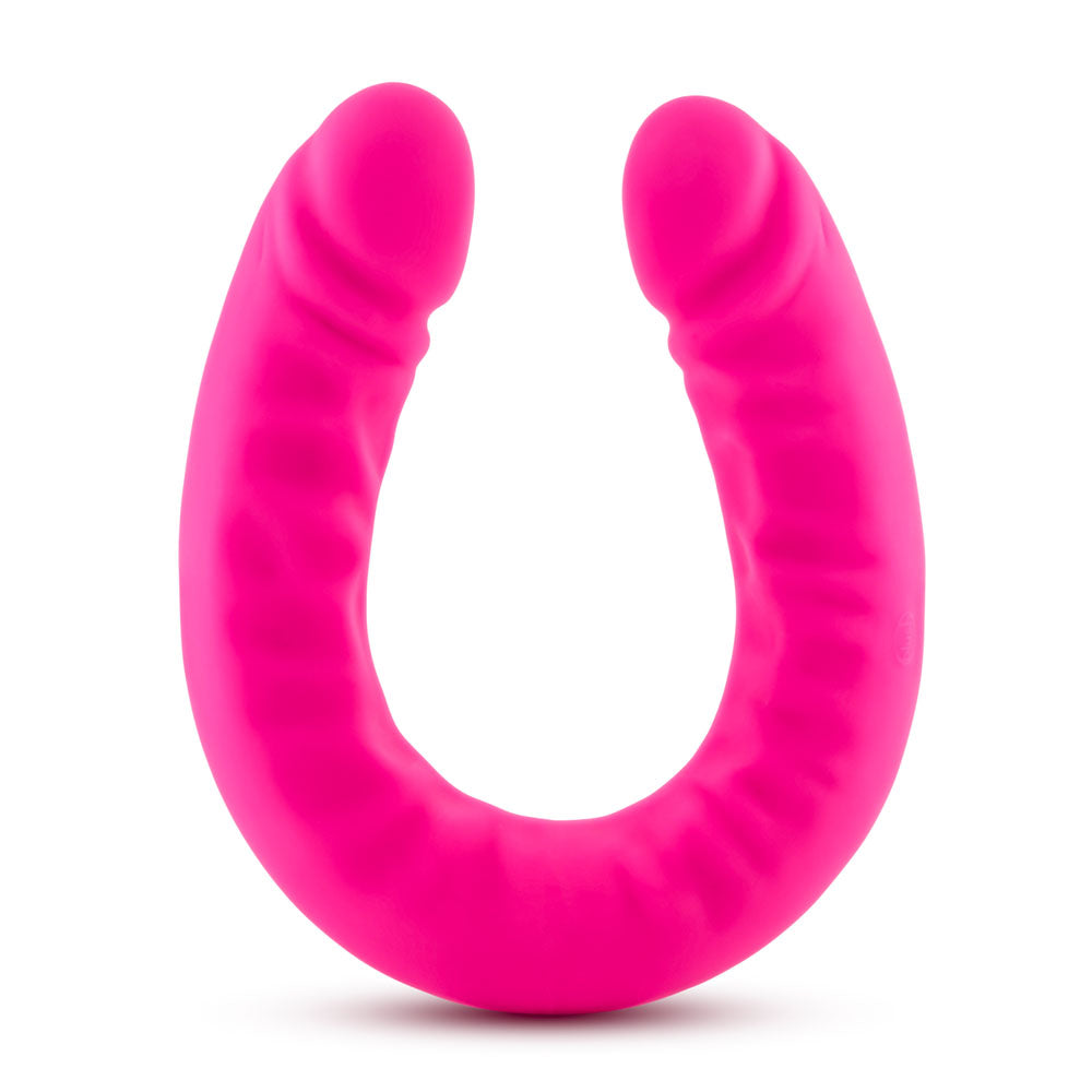 Ruse - 18 Inch Silicone Slim Double Dong - Hot Pink