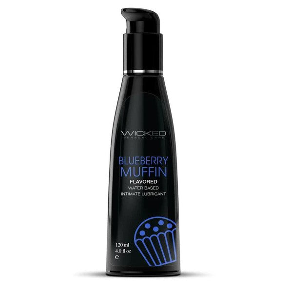 Aqua Blueberry Muffin Flavored Water Based Intimate Lubricant - 4 Fl. Oz. WS-90454
