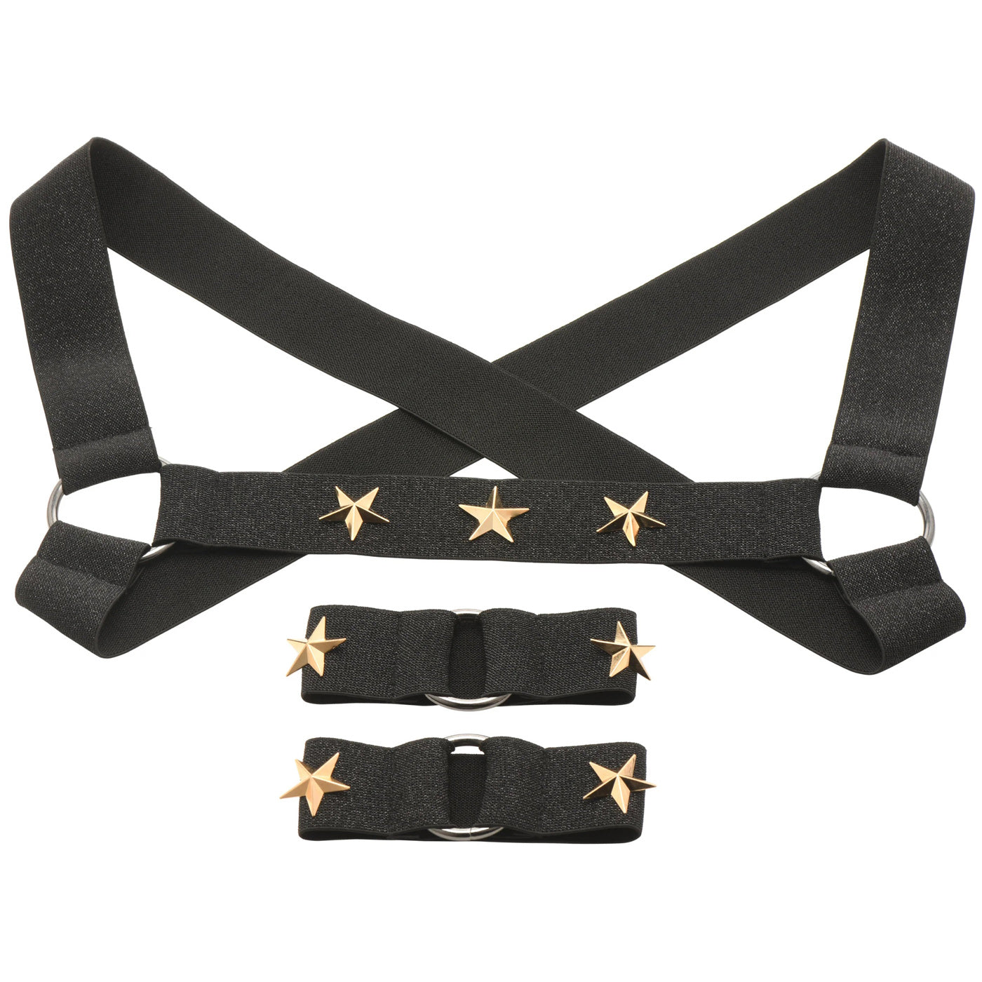 Star Boy Male Chest Harness With Arm Bands - Small/medium - Black MS-AH332-SM