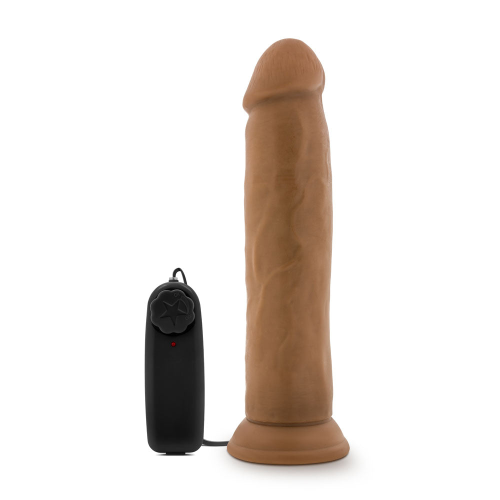 Dr. Skin - Dr. Throb - 9.5 Inch Vibrating Realistic Cock With Suction Cup - Mocha BL-13817