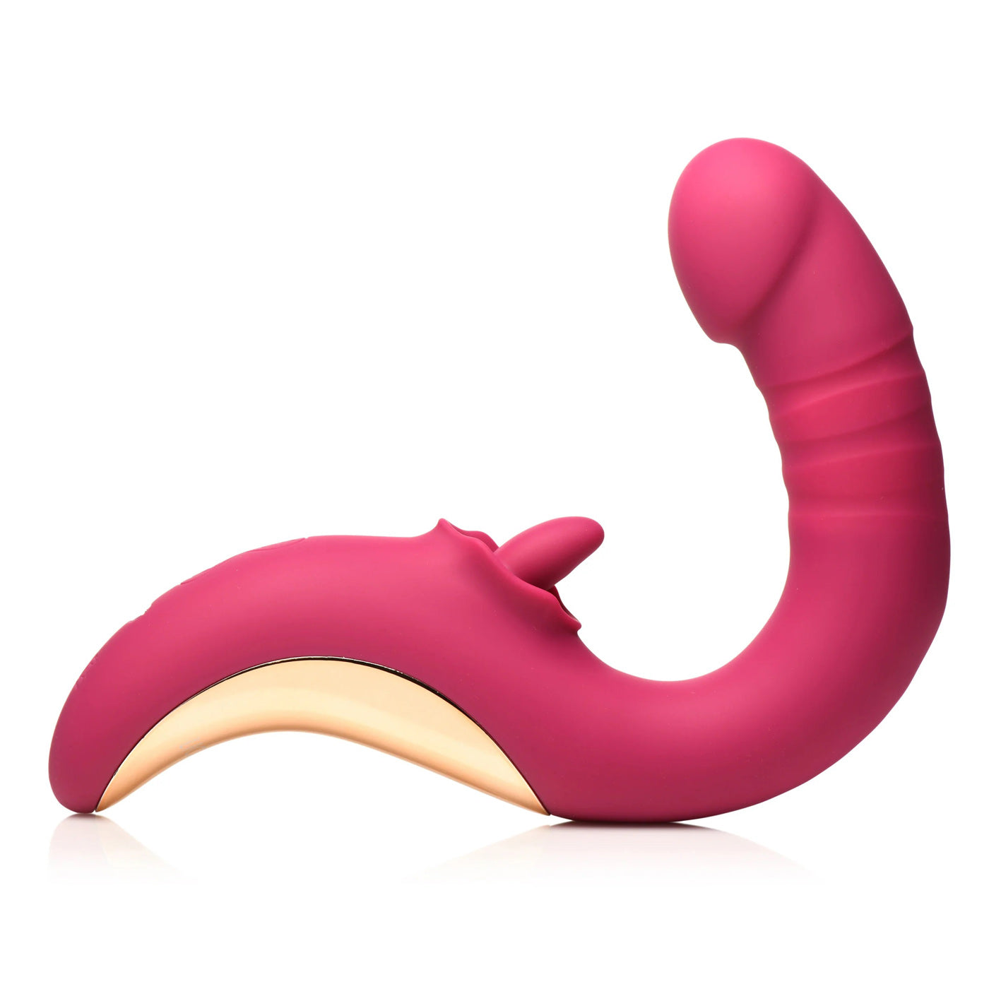 Tease and Please Thrusting and Licking Vibrator - Fuchsia INM-AH437