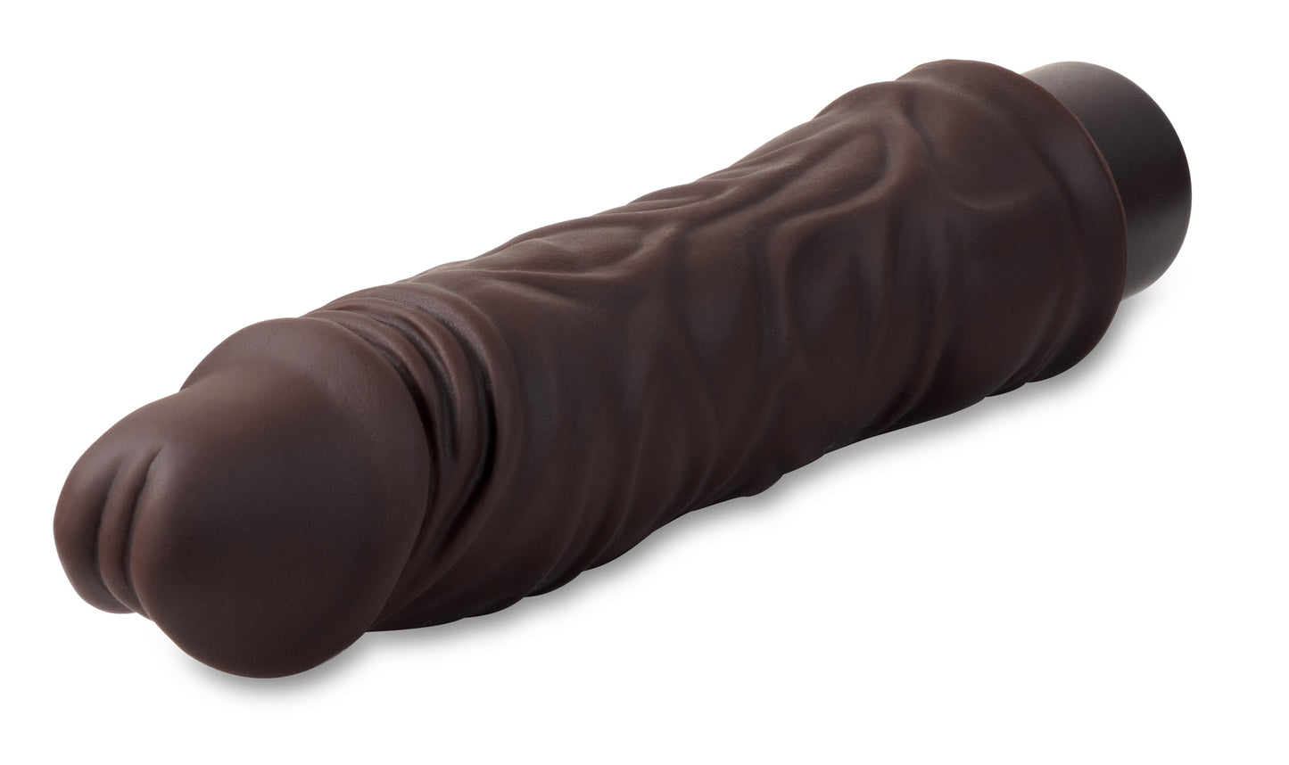 Dr. Skin Silicone - Dr. David - 8 Inch Vibrating Dildo - Brown