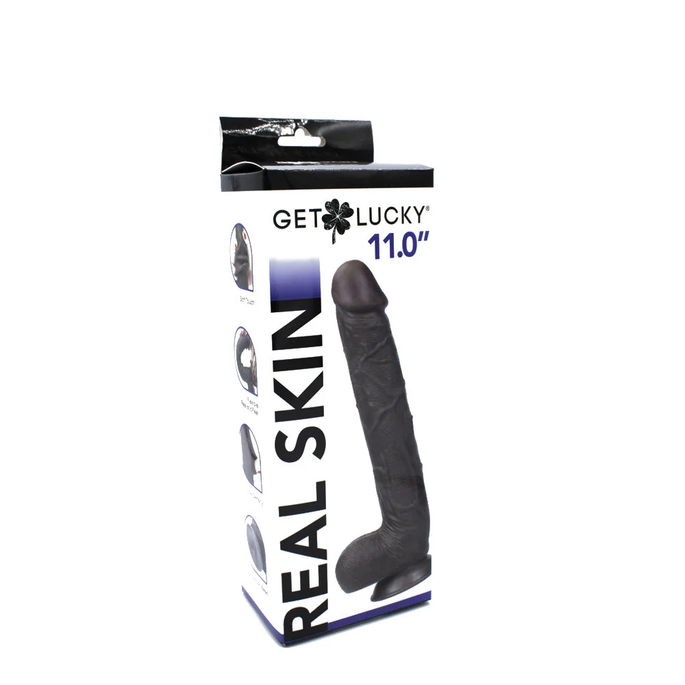 Real Skin 11 Dual Layer Dildo - Dark Brown