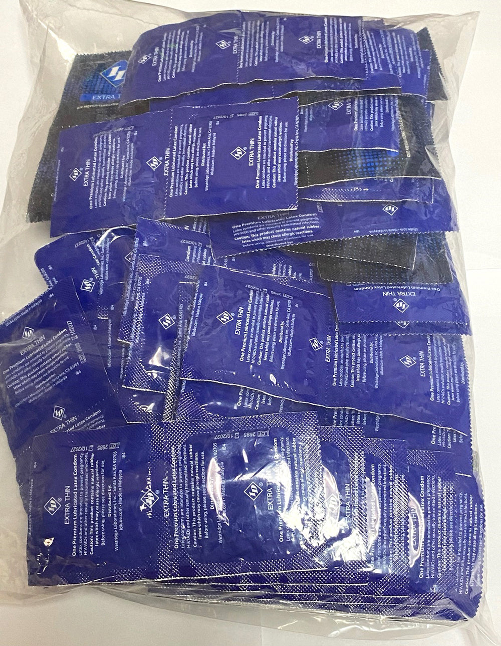 ID Extra Thin Condom Bag 144 Pieces Bulk