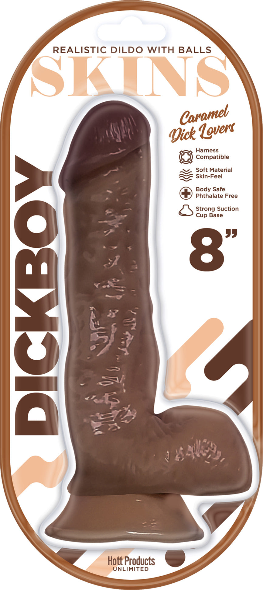 Dickboy - Skins - Dildo With Balls - 8 Inch - Caramel Dick Lover HP3367