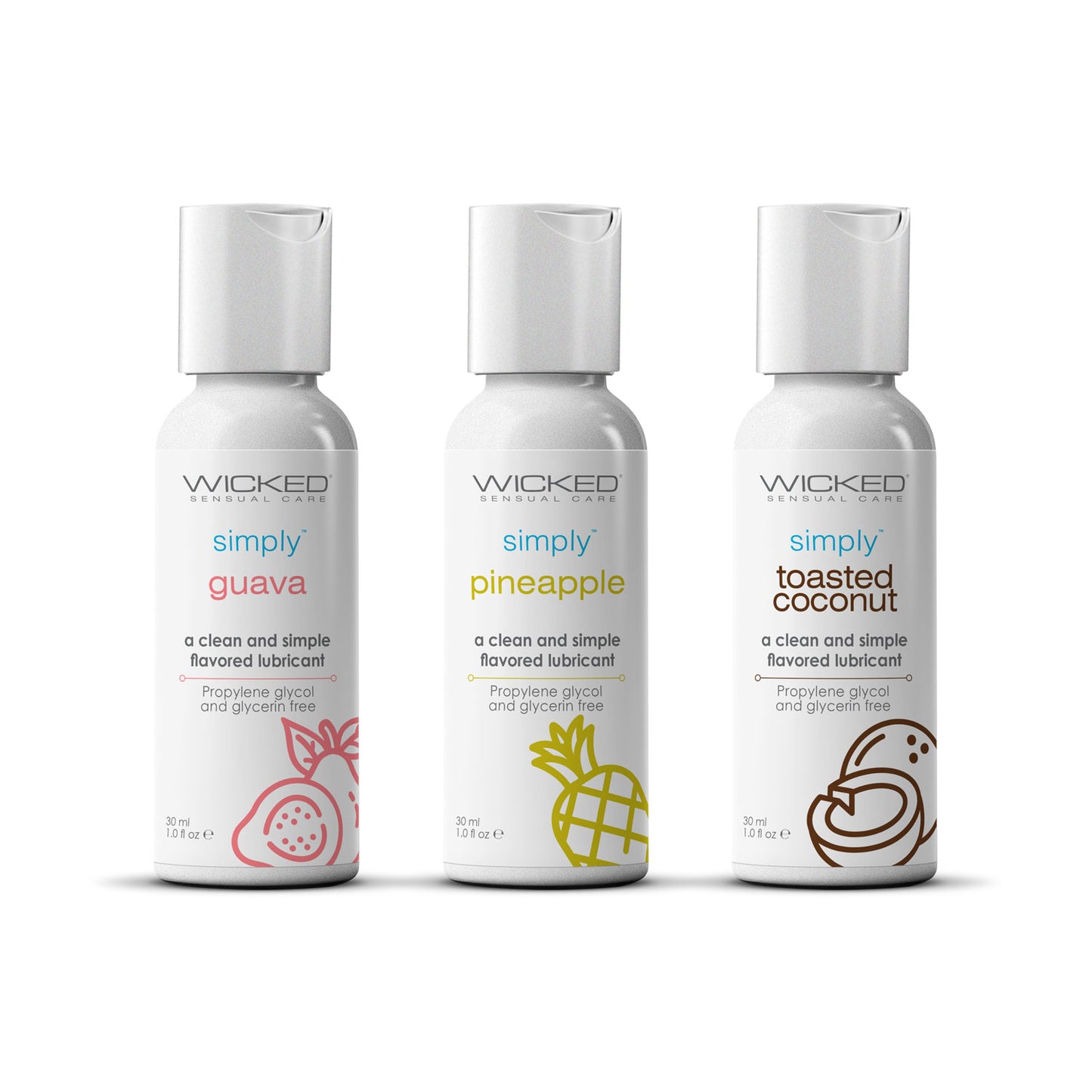 Wicked Simply Tropical Trio 1oz Travel Size Flavored Lubes WS-91190