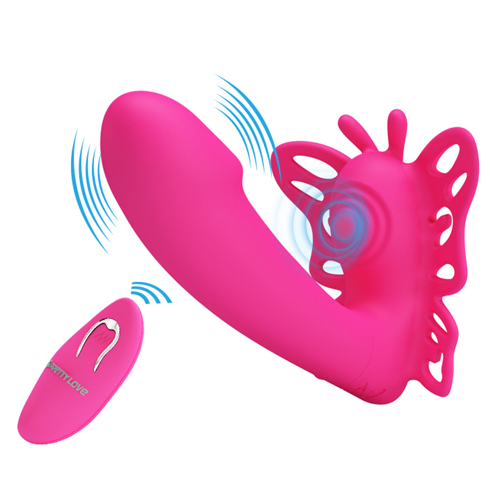 Pretty Love Katherine Wearable Butterfly Vibrator - Fuchsia