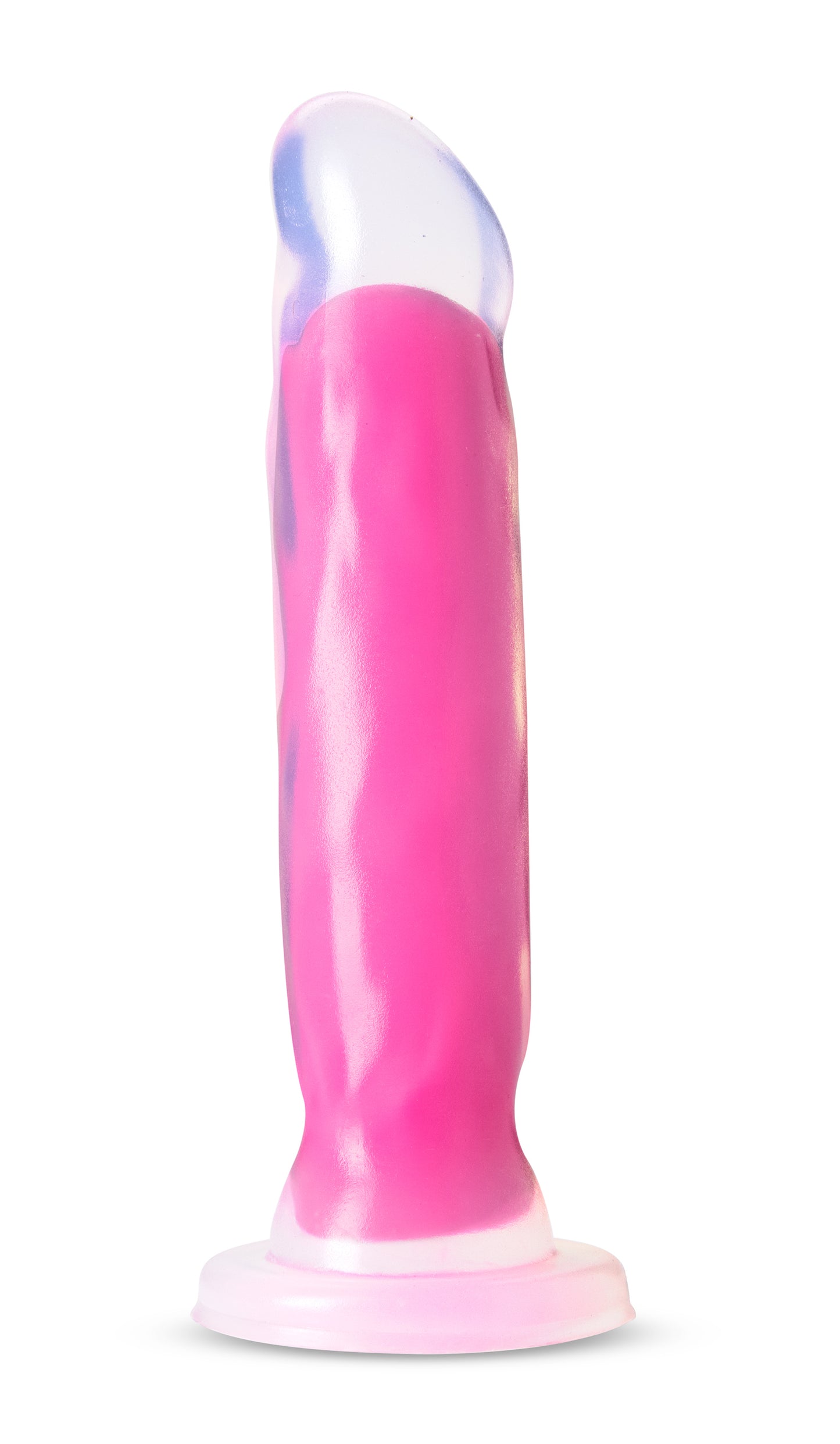 Neo Elite Glow in the Dark - Marquee - 8 Inch Silicone Dual Density Dildo - Neon Pink