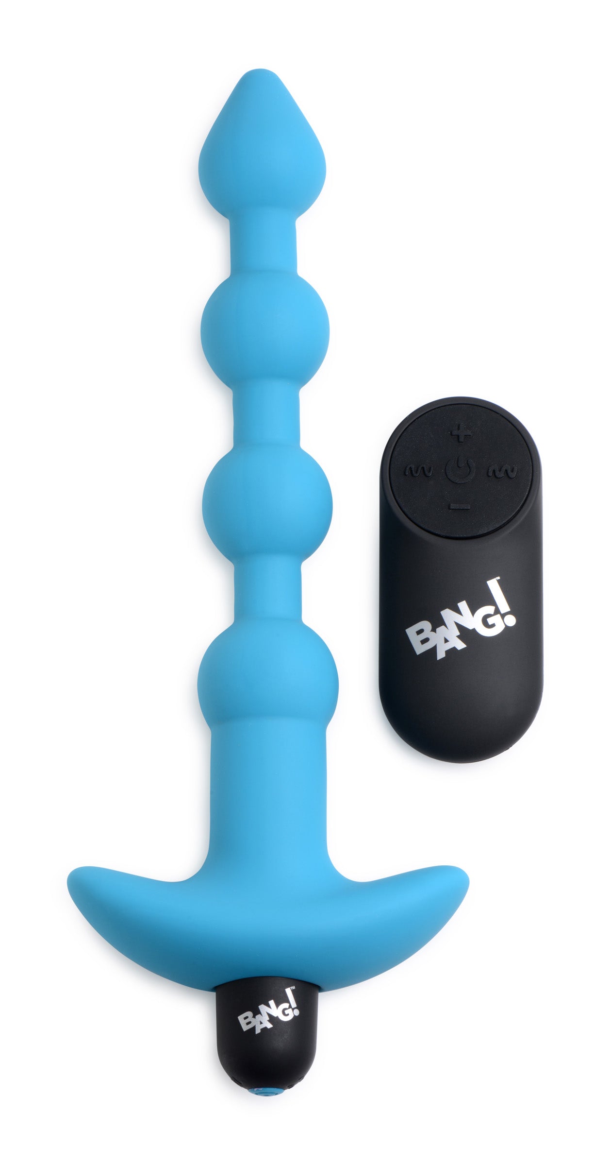Bang - Vibrating Silicone Anal Beads and Remote Control - Blue