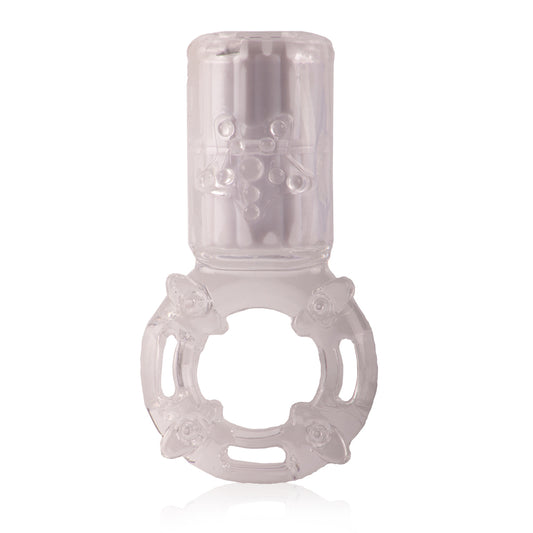 Big Omg Vibrating Ring - Clear - 6 Count Box