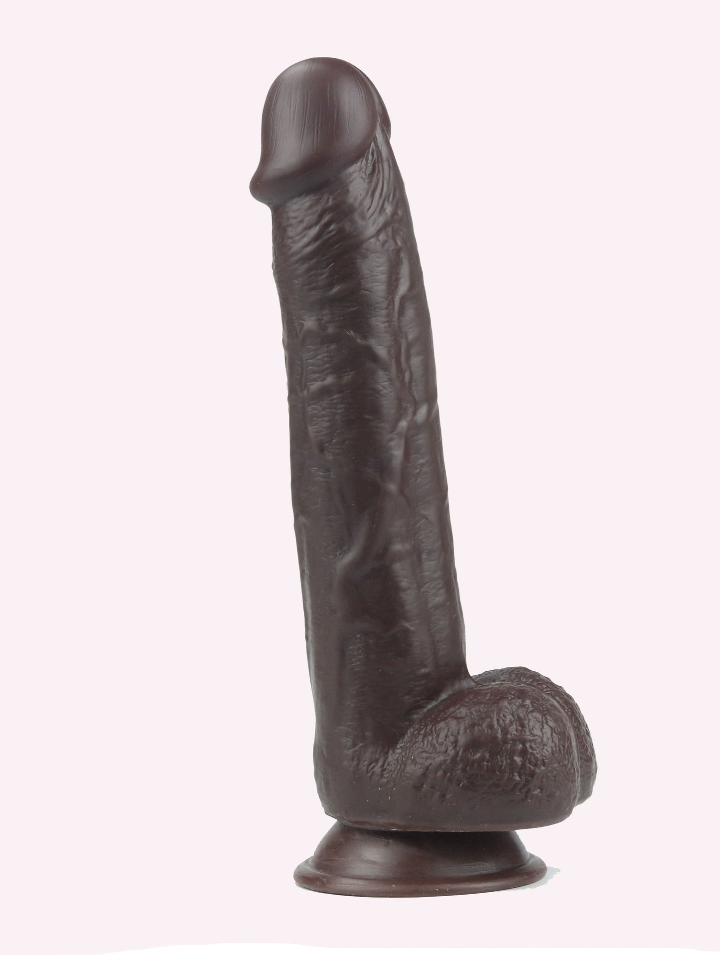 Real Skin 9" Dual Layer Dildo - Dark Brown