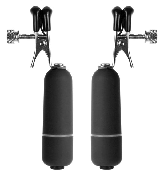 Vibrating Nipple Clamps - Black