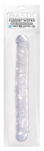 Basix Rubber Works 12 Inch Double Dong - Clear