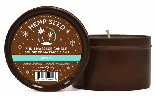 Hemp Seed 3 in 1 Massage Candle 6 Oz - Shivers