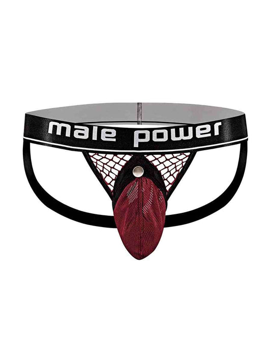 Cock Pit Net Cock Ring Jock - S/ M - Burgundy