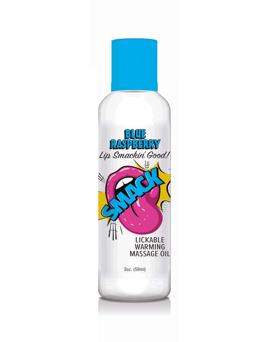 Smack Warming and Lickable Massage Oil - Blue Raspberry 2 Oz