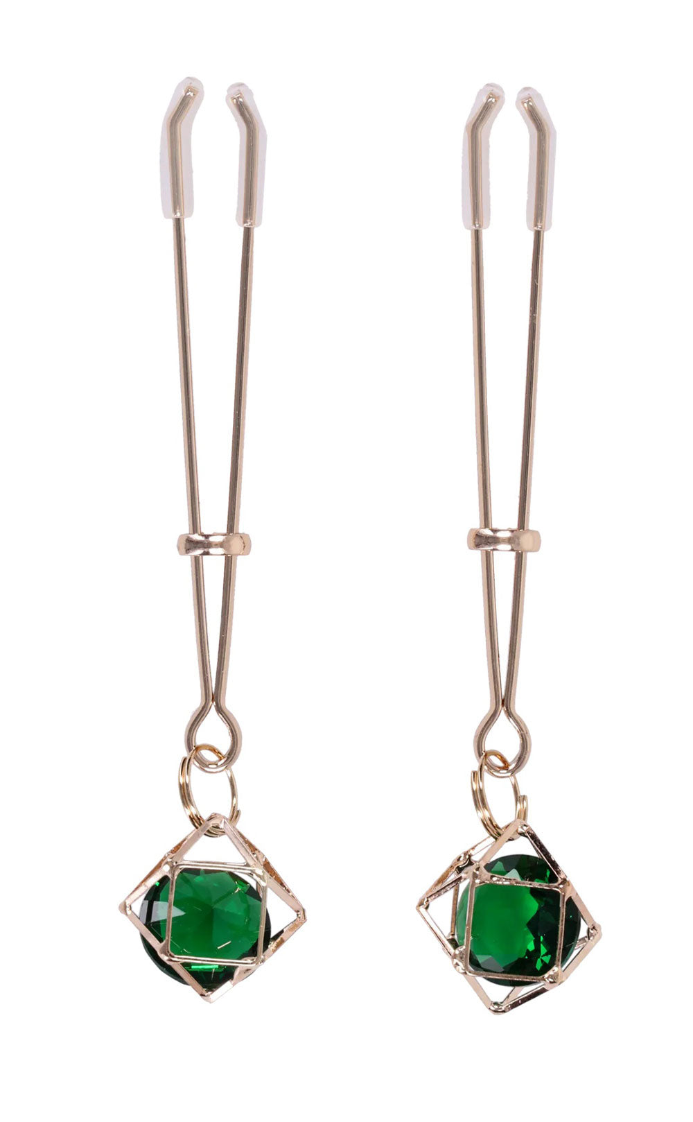 Indica Crystal Nipple Clips - Green
