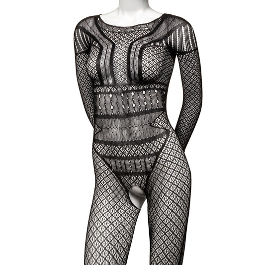 Scandal Plus Size Full Length Lace Body Suit - Plus Size - Black