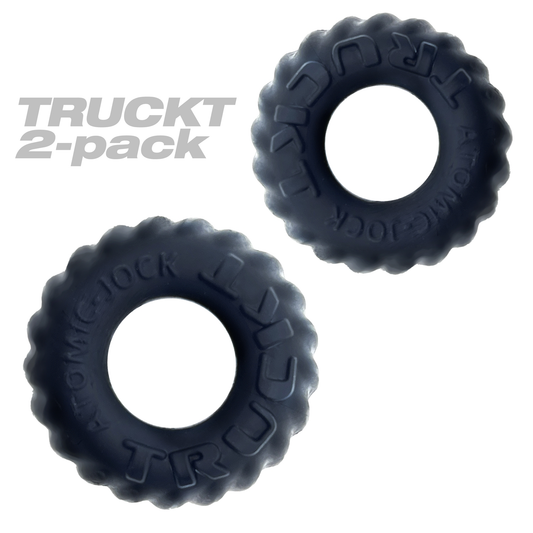 Truckt 2 Piece Cockring Set Atomic Jock - Night Black