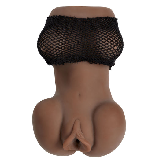 Cloud 9 Mini Body Dual Stroker Pleasure Pussy and  Ass - Brown
