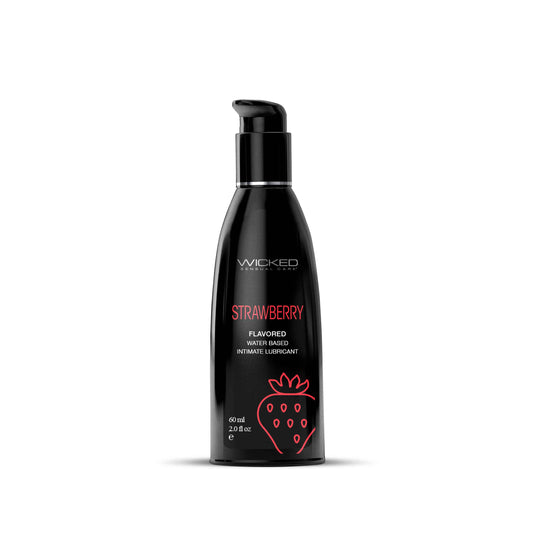 Aqua Strawberry Flavored Water Based Intimate Lubricant - 2 Fl. Oz.