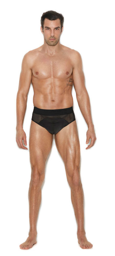 Men's Mesh and Lycra Jock Strap - Large/xlarge - Black