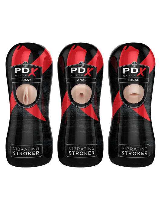 Pdx Elite Vibrating Pussy Mouth Ass Stroker  Display of 12