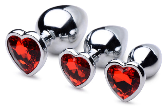 Red Heart Gem Anal Plug Set