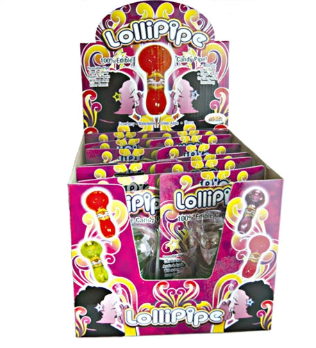 Lollipipes Edible Candy Pipe Assorted Flavors Display 12 Pieces