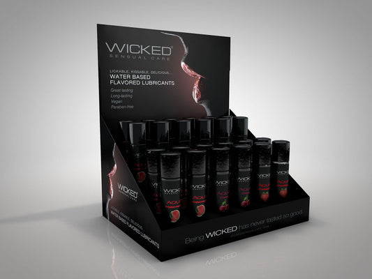 Aqua Flavored Water-Based Lubricant - 24ct Display
