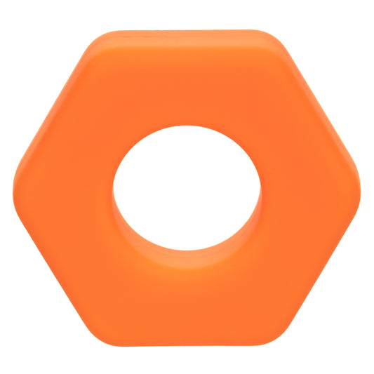 Alpha Liquid Silicone Prolong Sexagon Ring - Orange