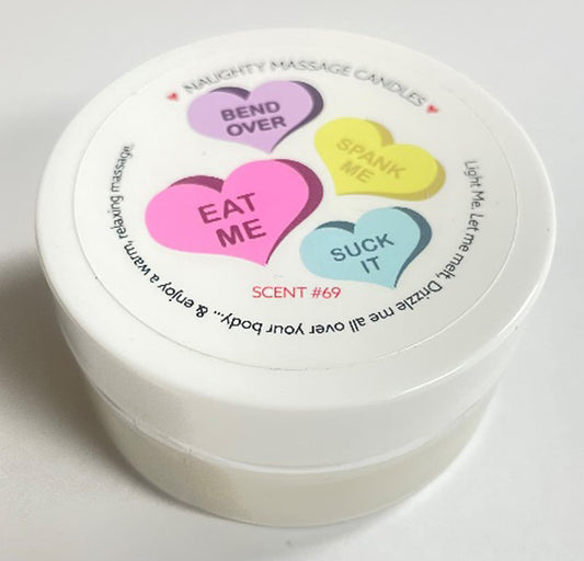 Vday Candy Heart Massage Candle - Madagascar Vanilla 1.7 Oz