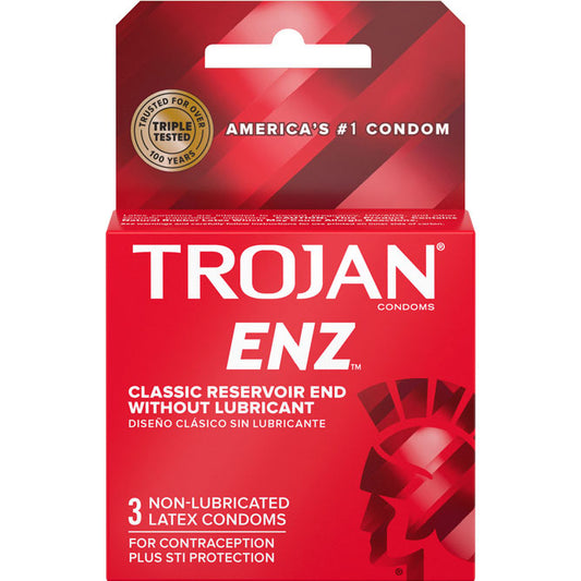 Trojan Enz Non-Lubricated Condoms - 3 Pack