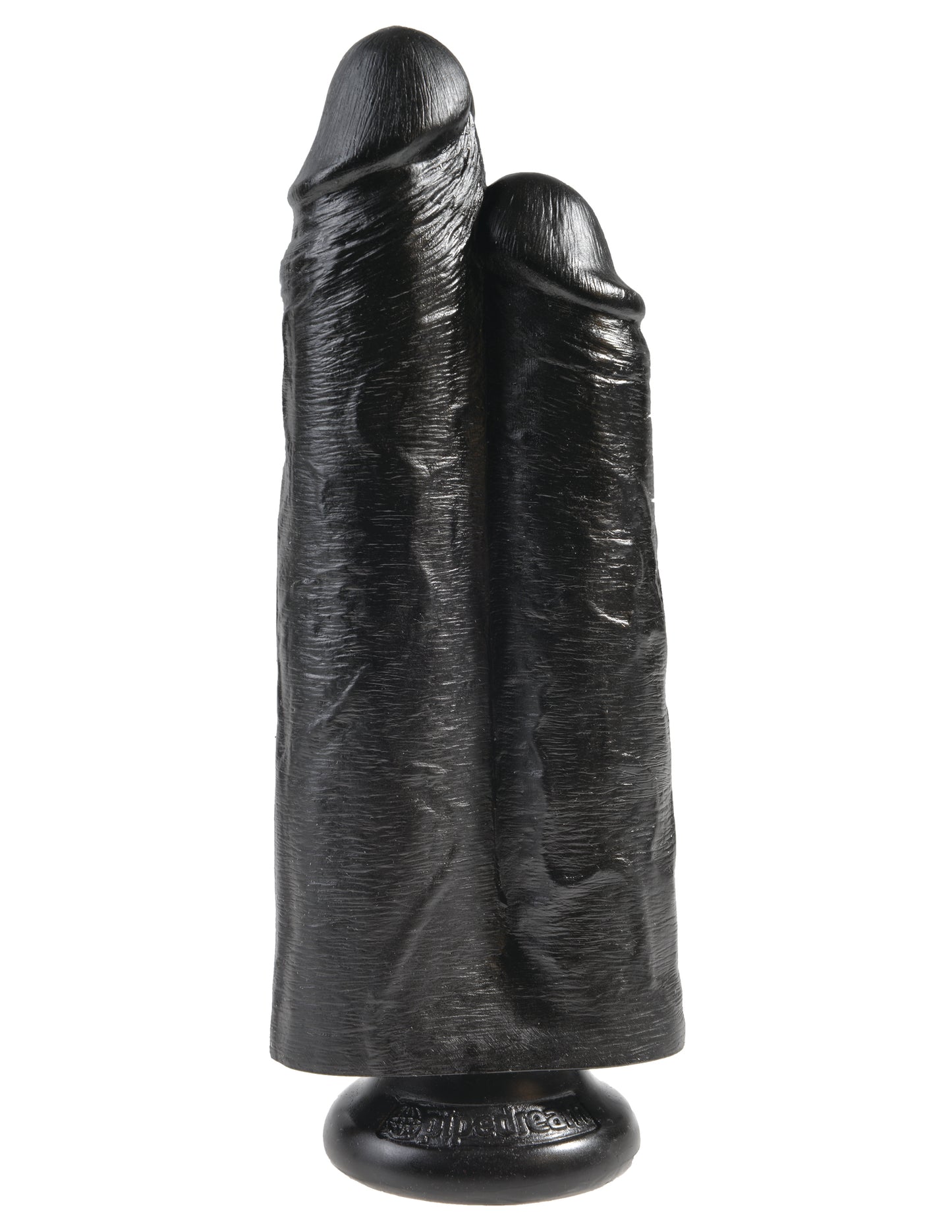 King Cock 9" Two Cocks One Hole - Black