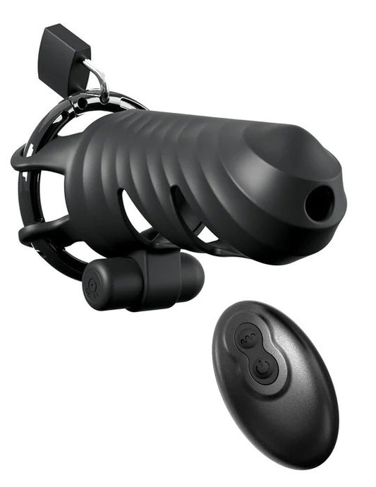 Fantasy C-Ringz Remote-Controlled Vibrating Cock Blocker - Black