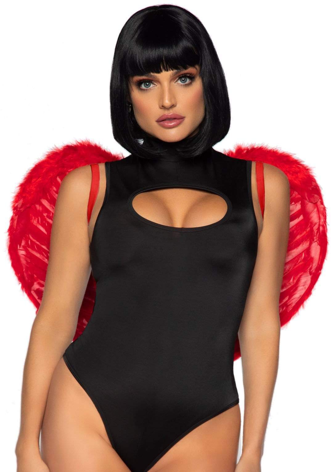Marabou Trimmed Feather Wings - Red