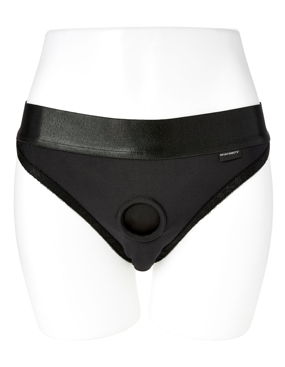 Em. Ex. Active Harness Wear Crotchless Silhouette - Black - Extra Large