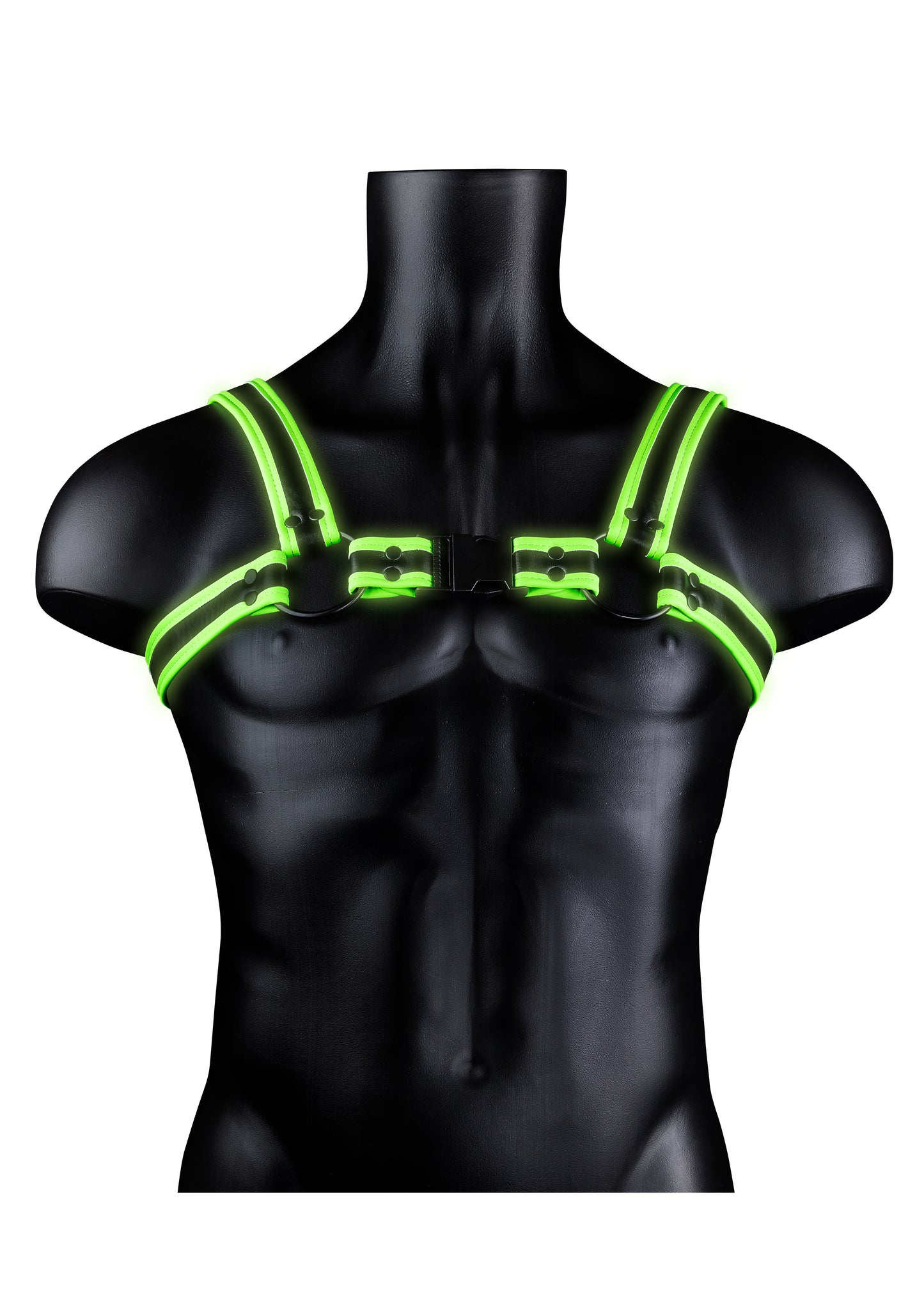 Bonded Leather Buckle Harness - Large/xlarge - Glow in the Dark